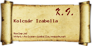 Kolcsár Izabella névjegykártya